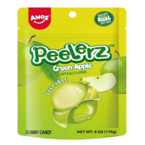 Amos Peelerz Green Apple 6oz - 12ct – I Got Your Candy