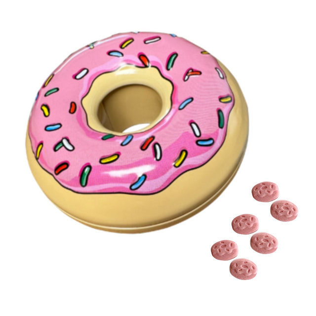 Simpson's Donut Sweets featuring pink frosted donut-shaped candy.