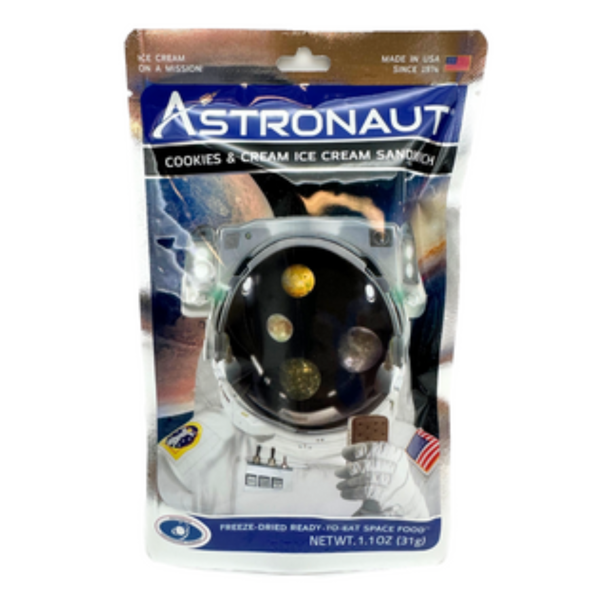 Astronaut Freeze Dried Ice Cream Cookies/Cream Sandwich 1.1oz 12ct