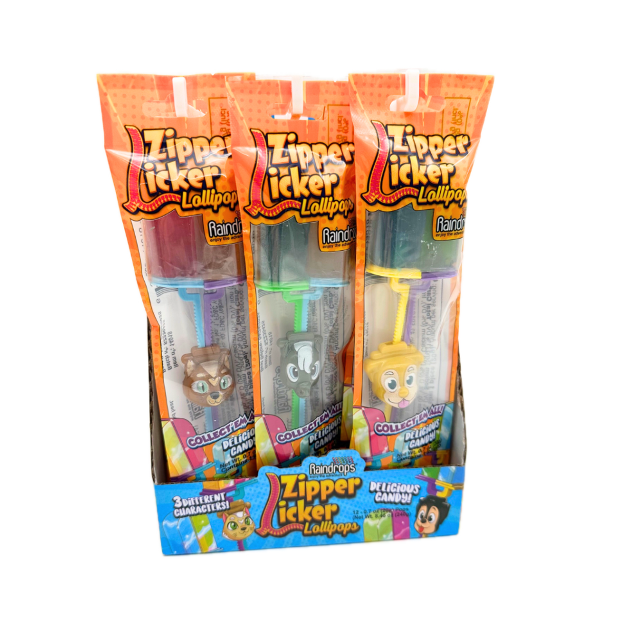 Raindrops Zipper Licker Lollipops - 0.70oz