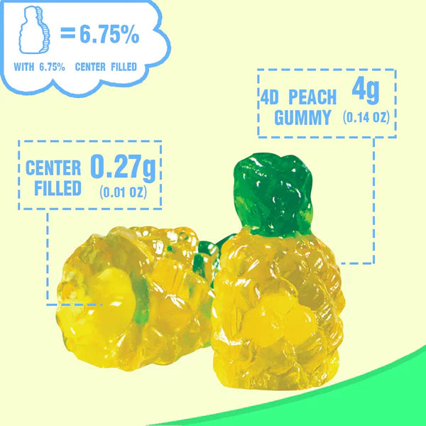 Amos 4D Fruit Gummy Pineapple Burst Peg Bag 6oz 12ct