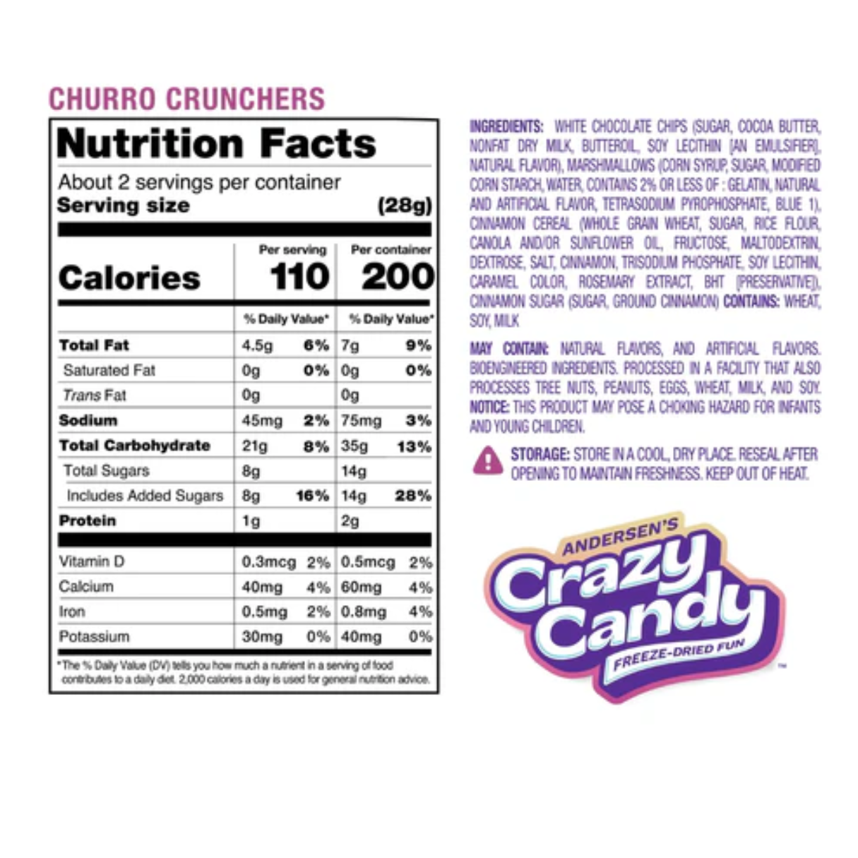Freeze Dried Churro Crunchers - 1.7oz 12ct