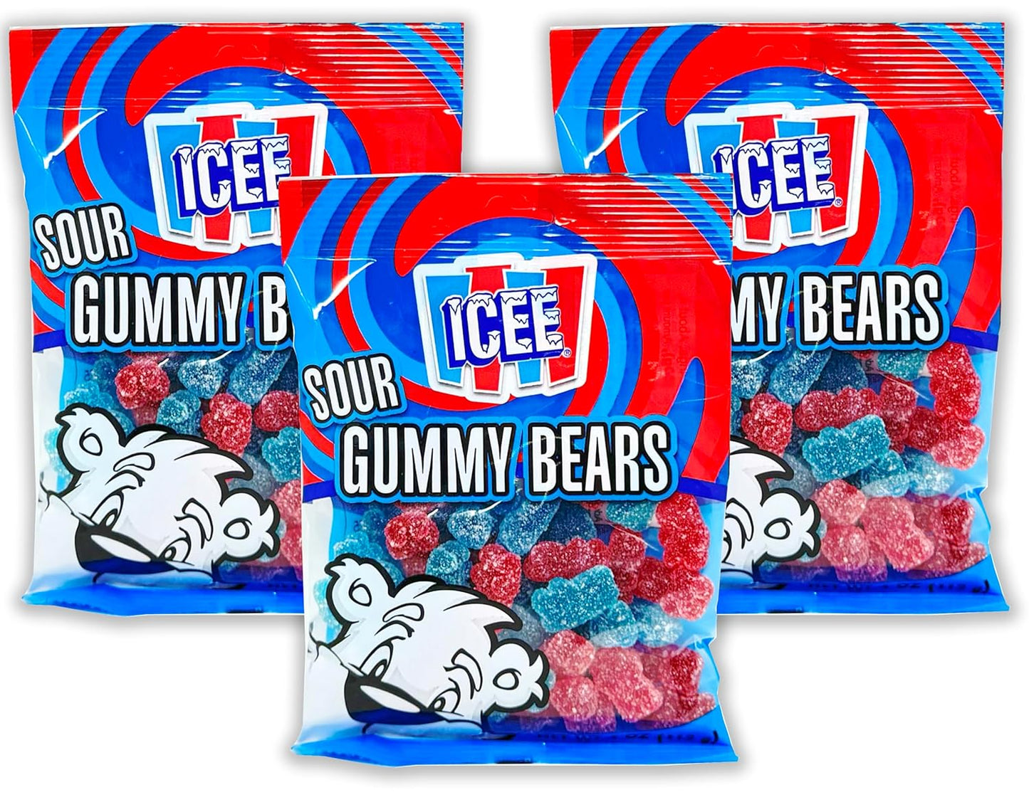 Icee Sour Gummy Bears 3.98oz 12ct