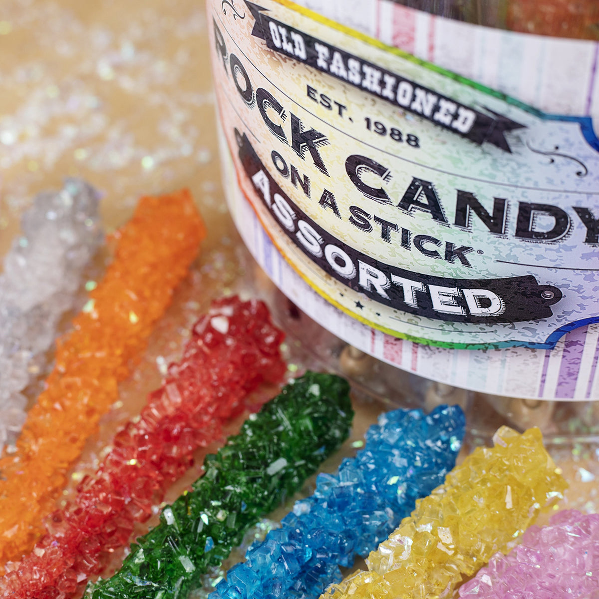 Espeez Rock Candy Sticks Assorted Jar 0.8oz 36ct