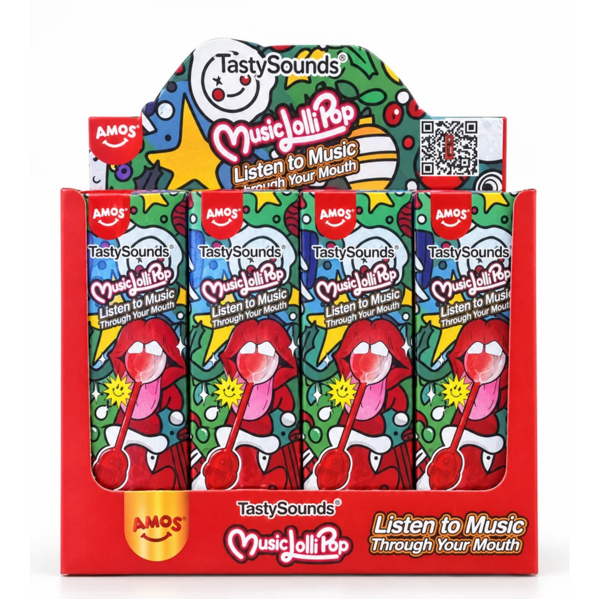 Amos Tastysounds Christmas JinglePop Lollipop .42oz 24ct