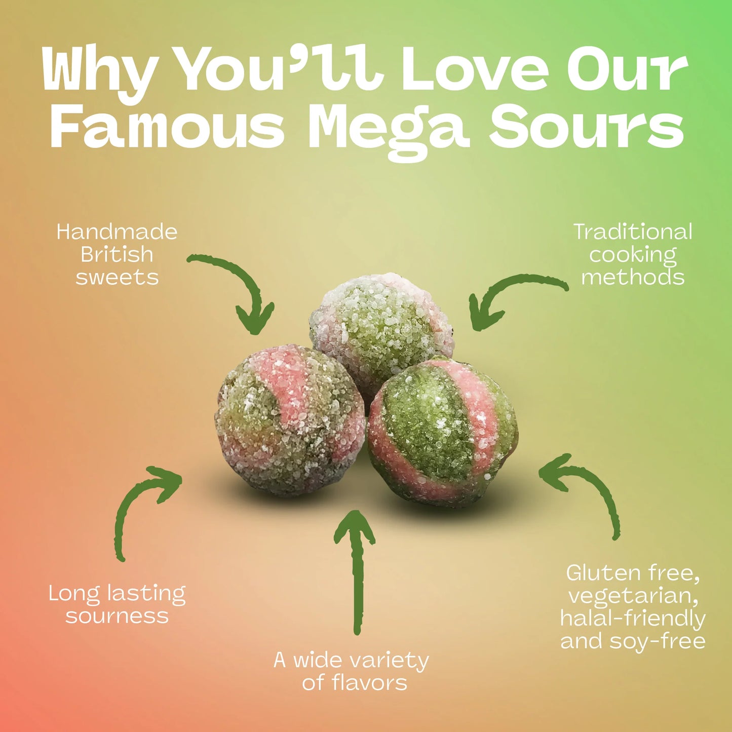 Barnetts Mega Sour Watermelon Candy 104g 12ct – UK Import