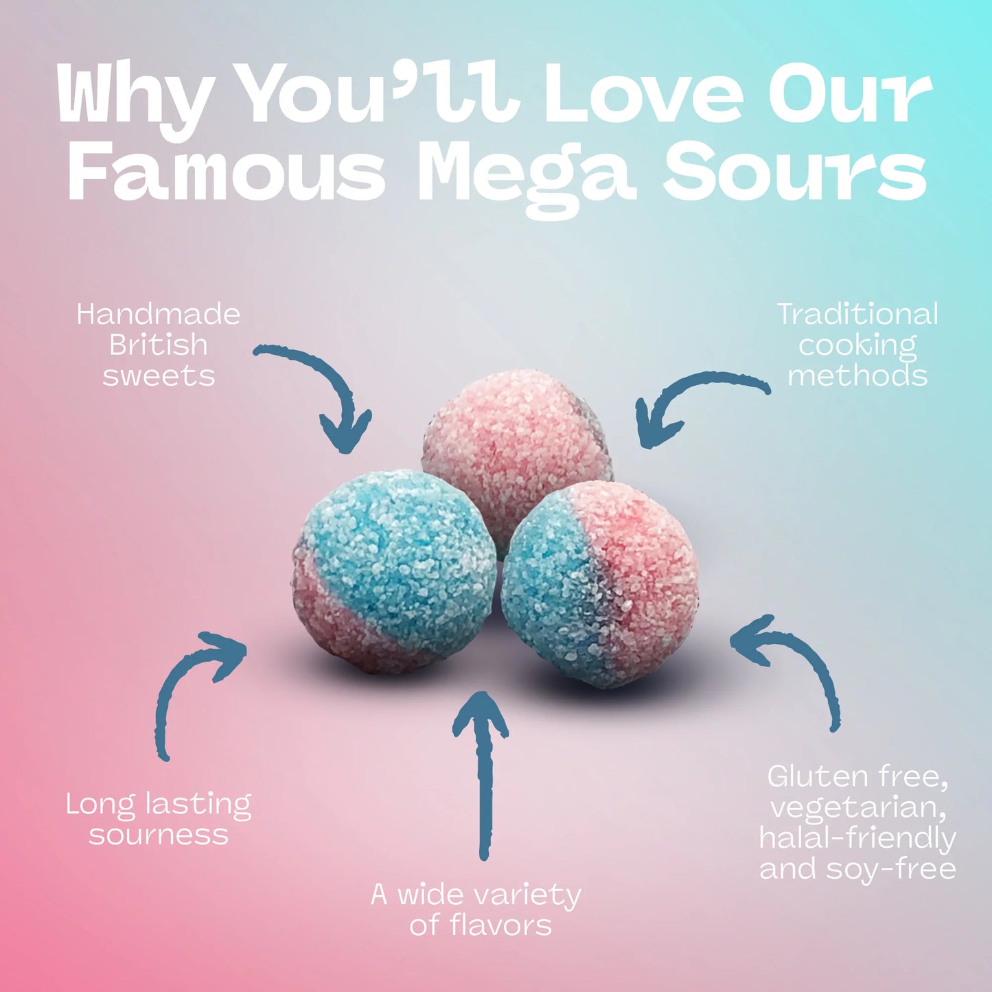 Barnetts Mega Sour Bubblegum Candy 104g 12ct – UK Import