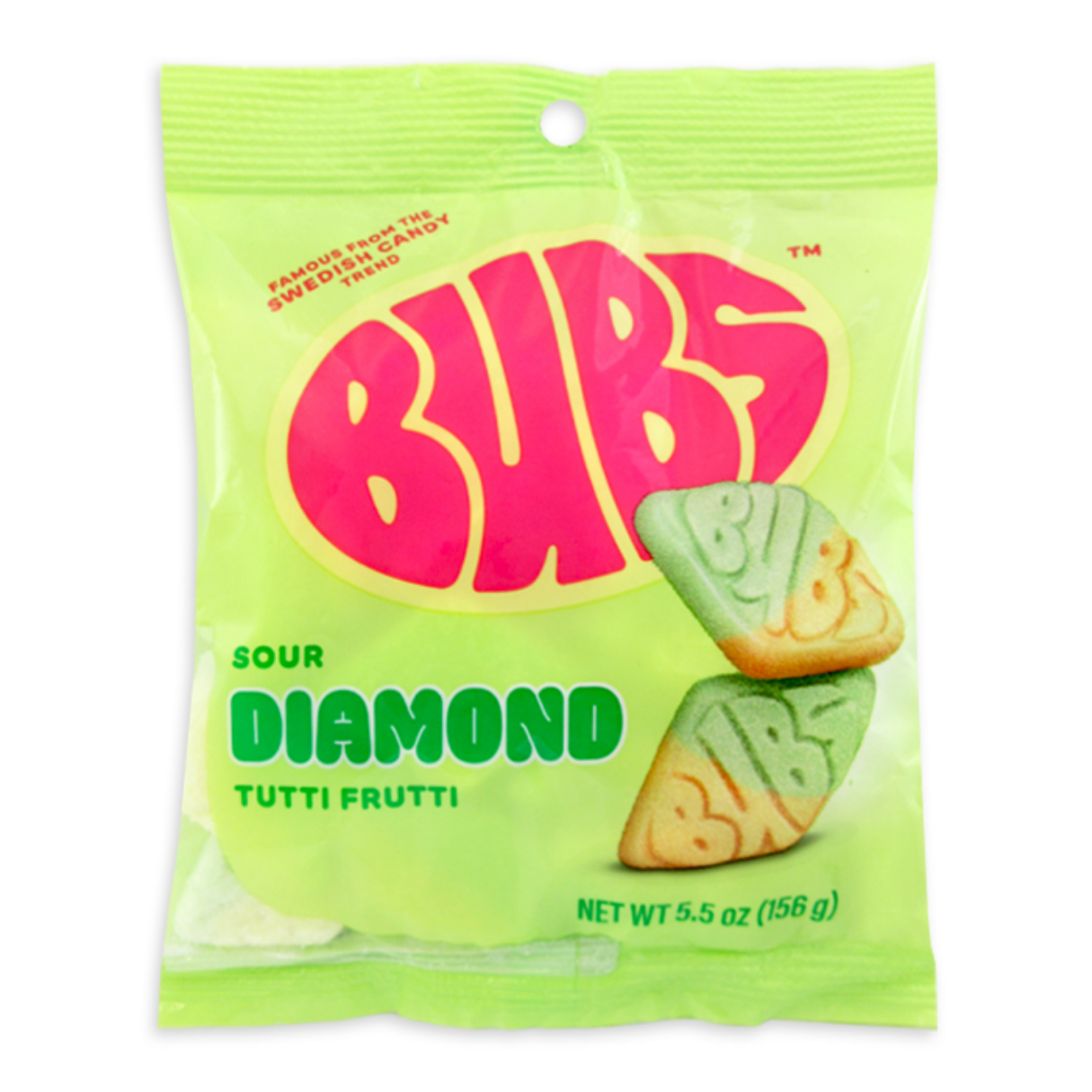 Bubs Sour Tutti Frutti Diamond Foam Candy 5.5oz 8ct