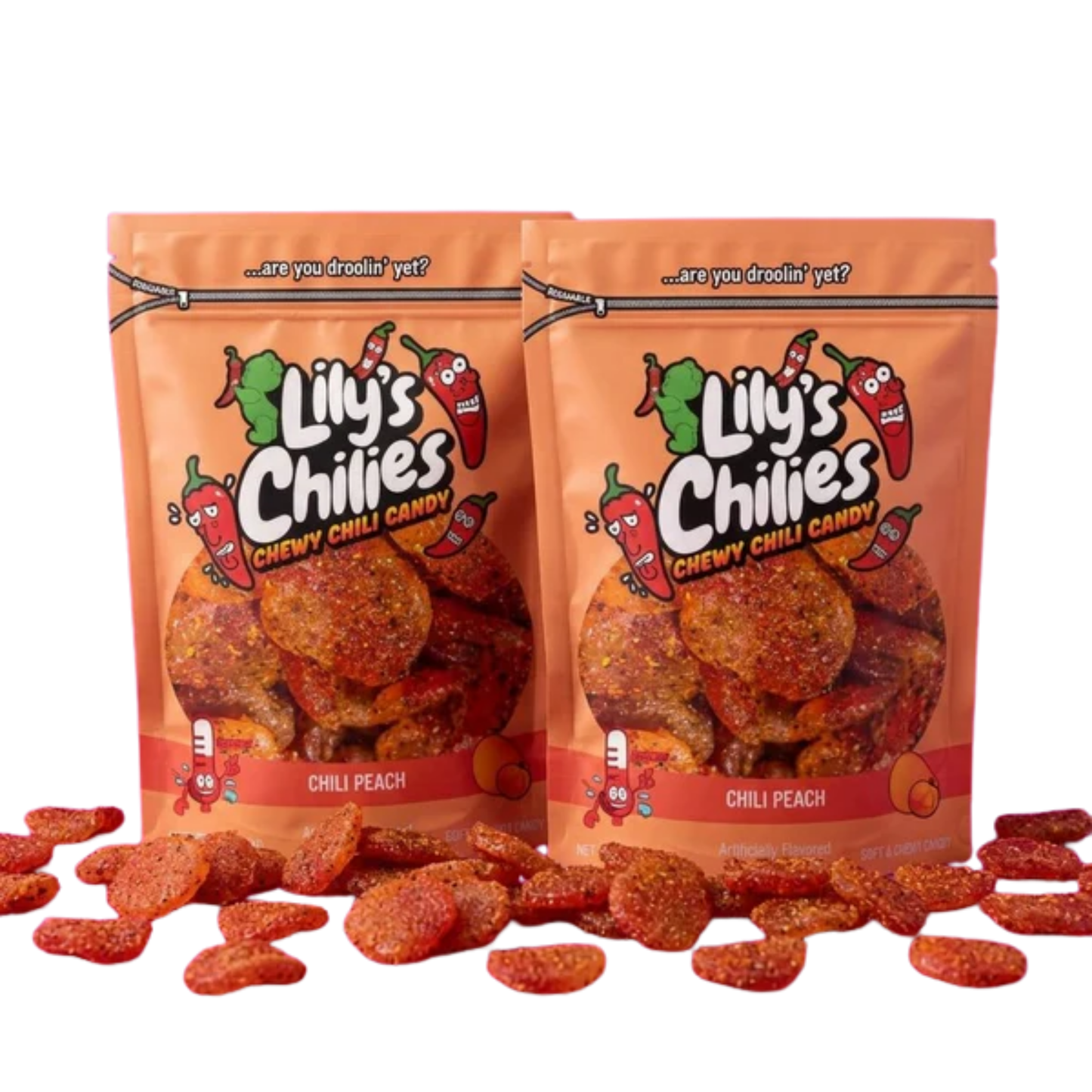 Lily's Chilies Chili Peach Gummies Candy 4oz 24ct