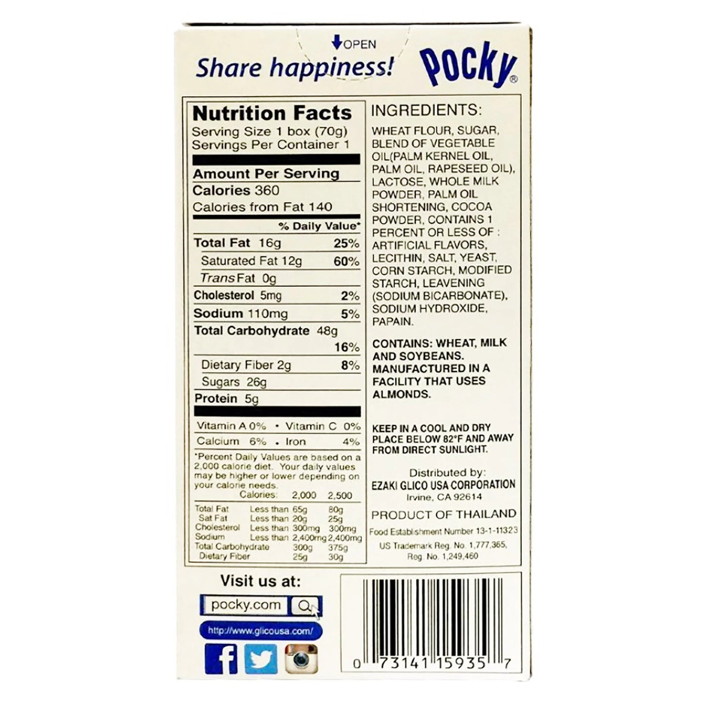 Glico Pocky Cookies & Cream 1.41oz 10ct