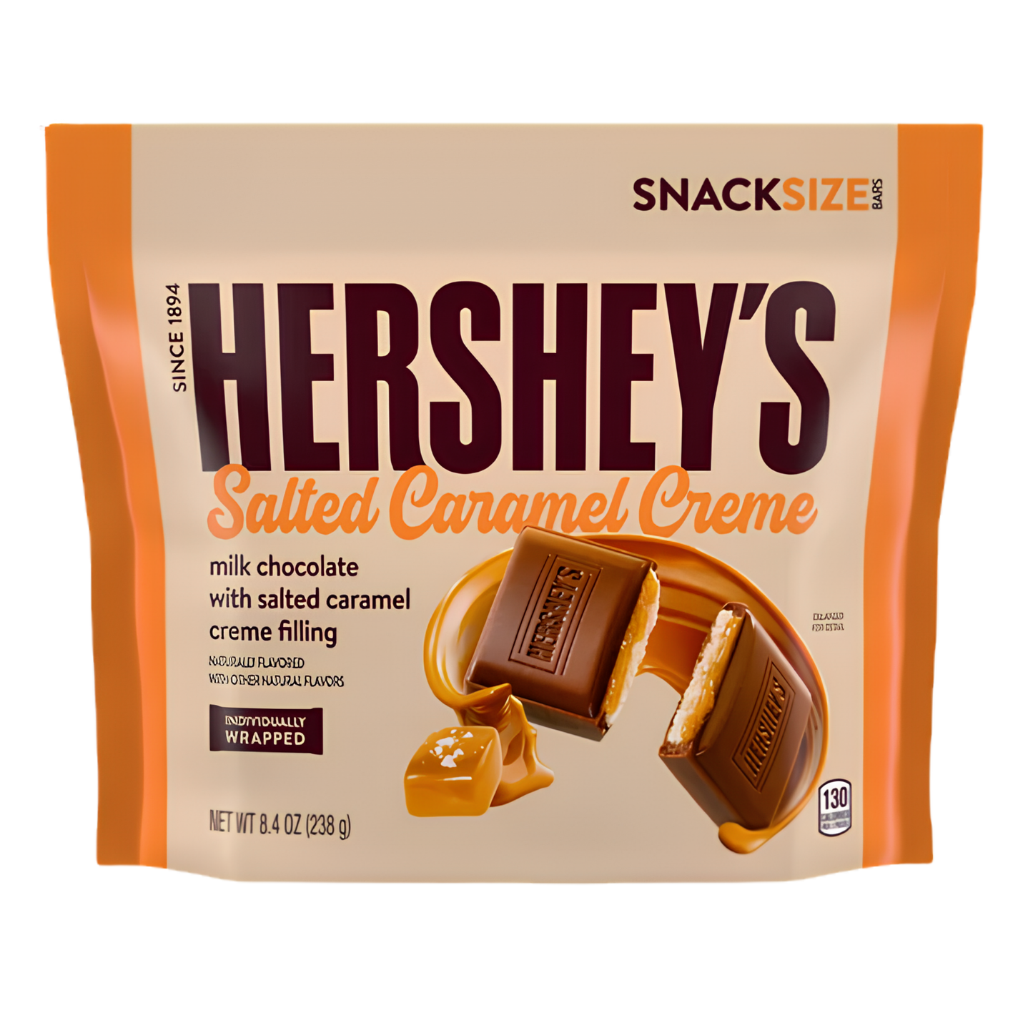 Hershey's Snack Size Salted Caramel Creme Milk Chocolate Bars 8.4oz 8ct