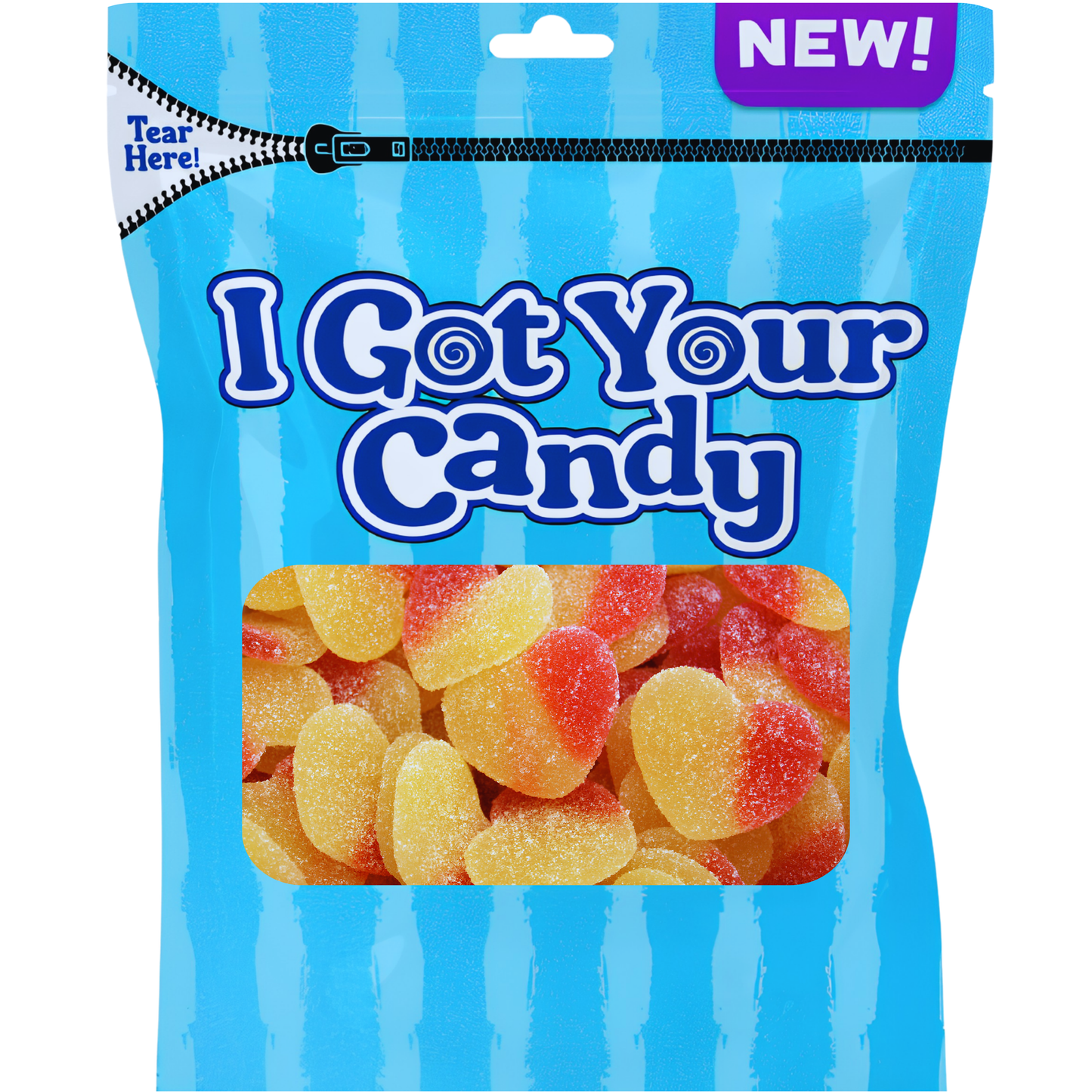 I Got Your Candy Peach Hearts Peg Bag 6oz 12ct