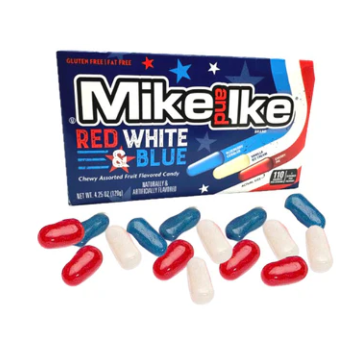 Mike & Ike Red, White and Blue Theater Box 4.25oz - 12ct