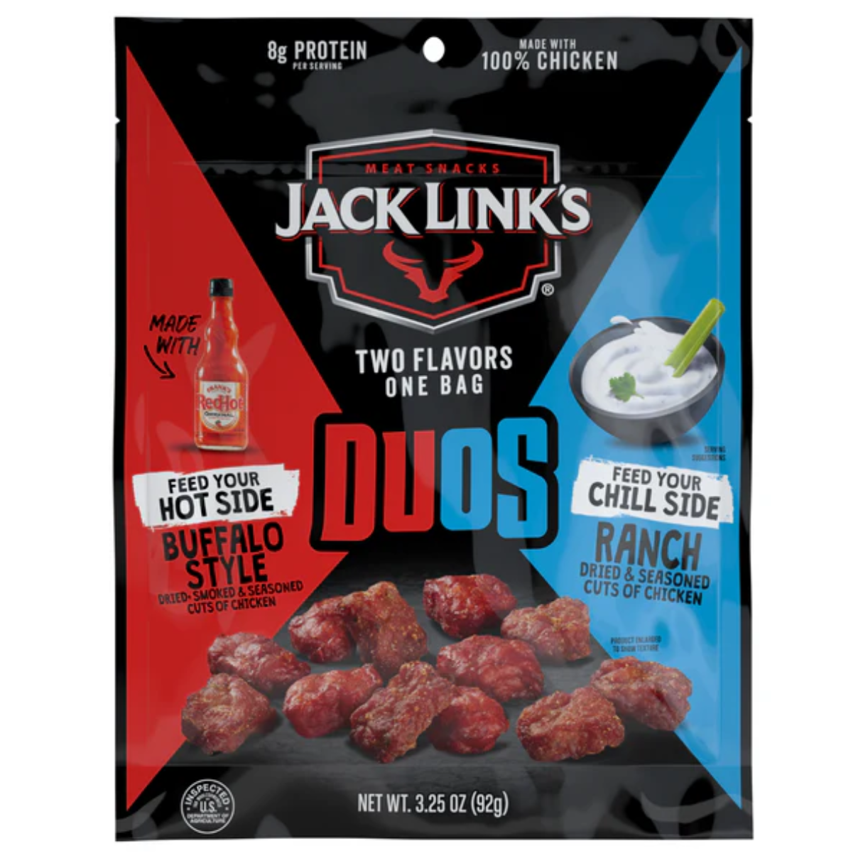 Jack Link's Duos Buffalo Style and Ranch Chicken Tender Bites 3.25oz - 8ct