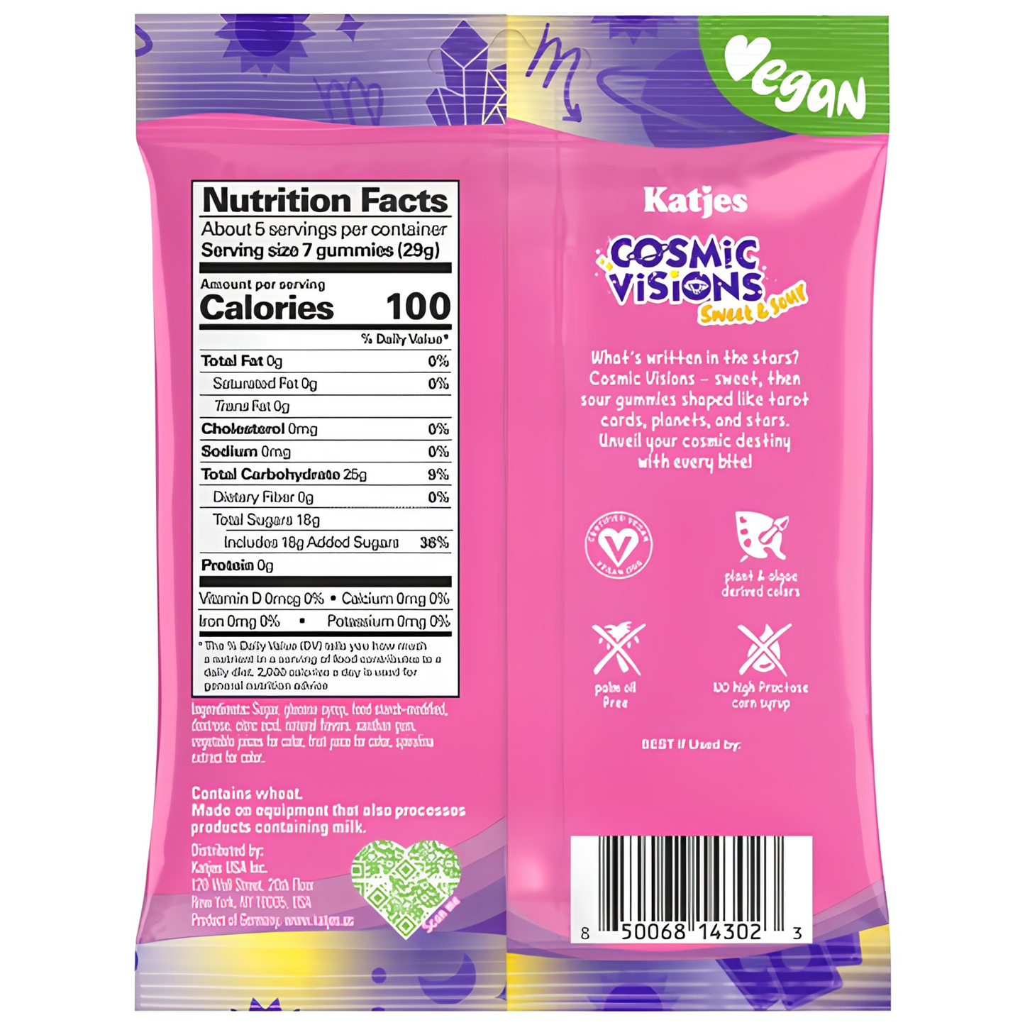 Katjes Cosmic Visions Sour Gummies 4.9oz 15ct