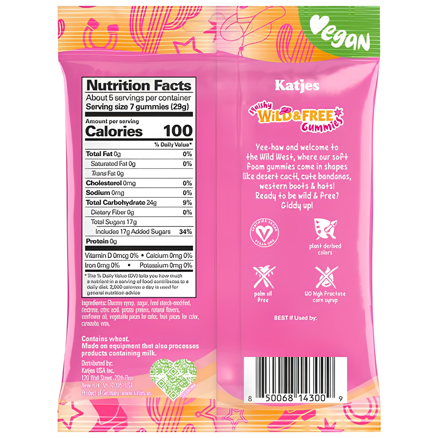 Katjes Squishy Wild & Free Gummies 4.9oz 15ct