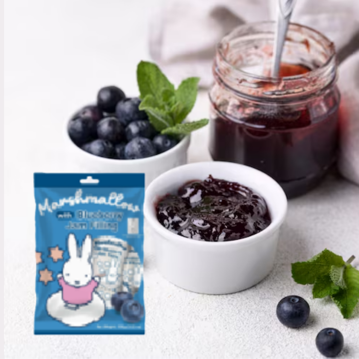Miffy Marshmallow with Blueberry Jam Filling 2.64oz 12ct