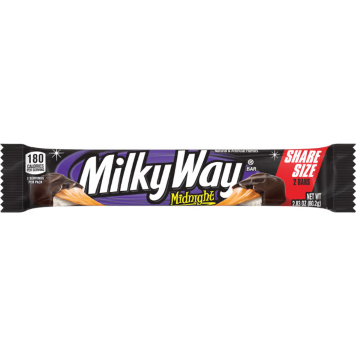 A share size Milky Way Midnight Dark Chocolate bar.