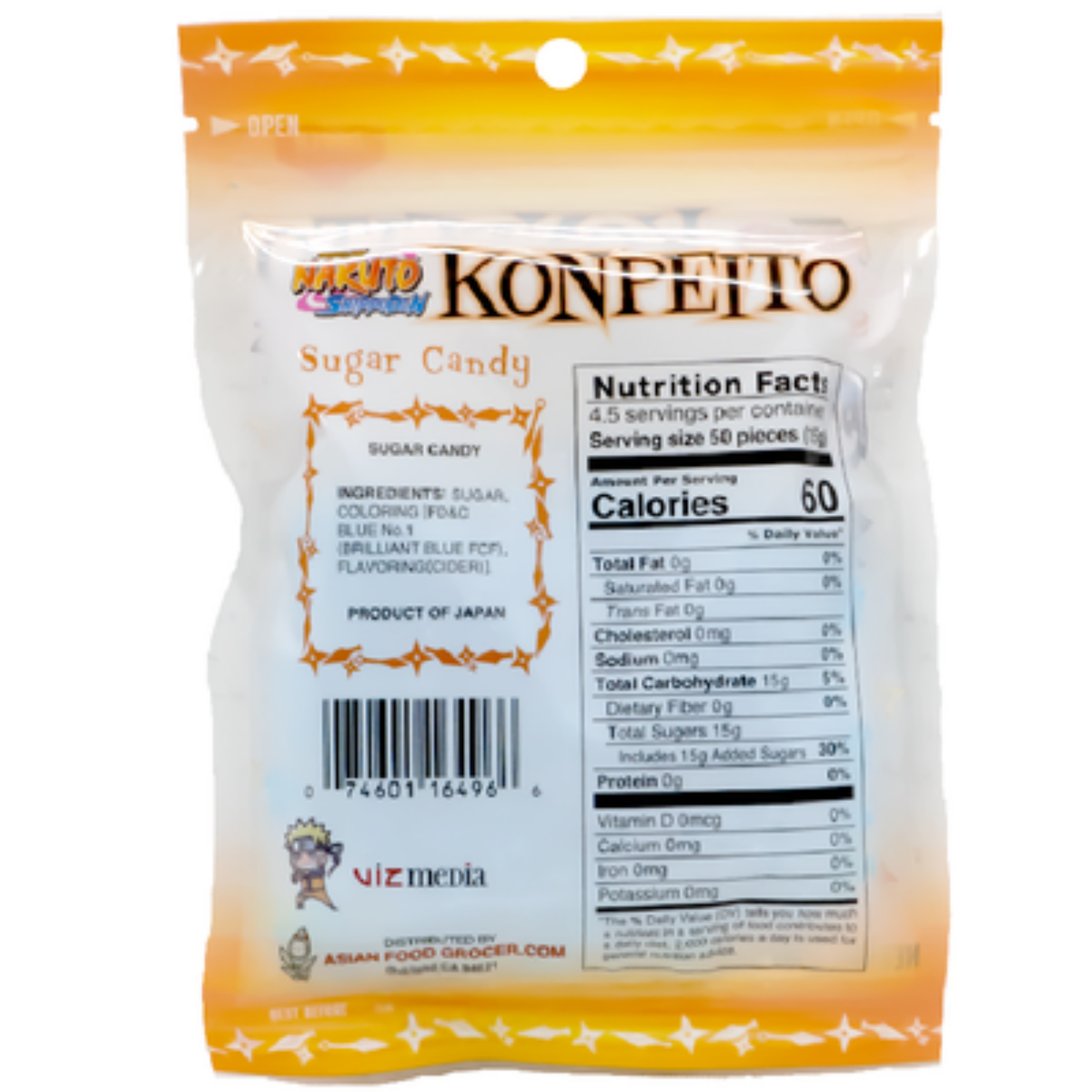 Naruto Shippuden Konpeito Sugar Candy 2.46oz 24ct