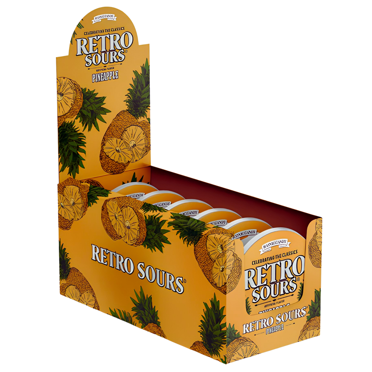 Retro Sours Pineapple Hard Candy 2.12oz 8ct