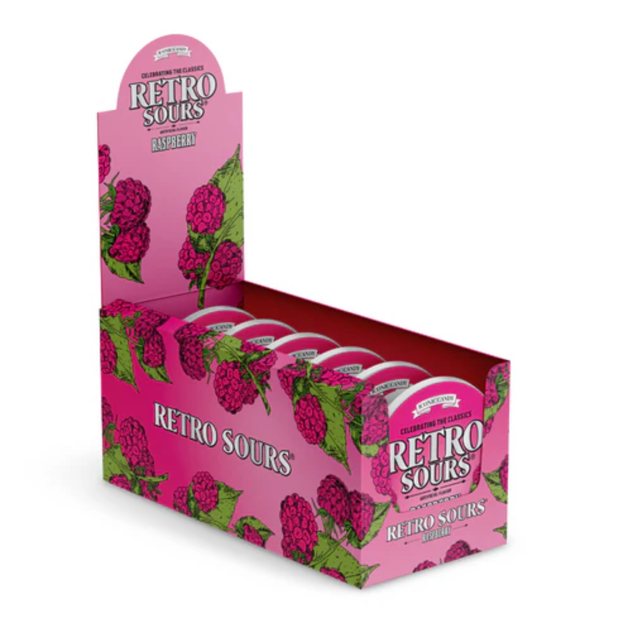 Retro Sours Raspberry Hard Candy 2.12oz 8ct