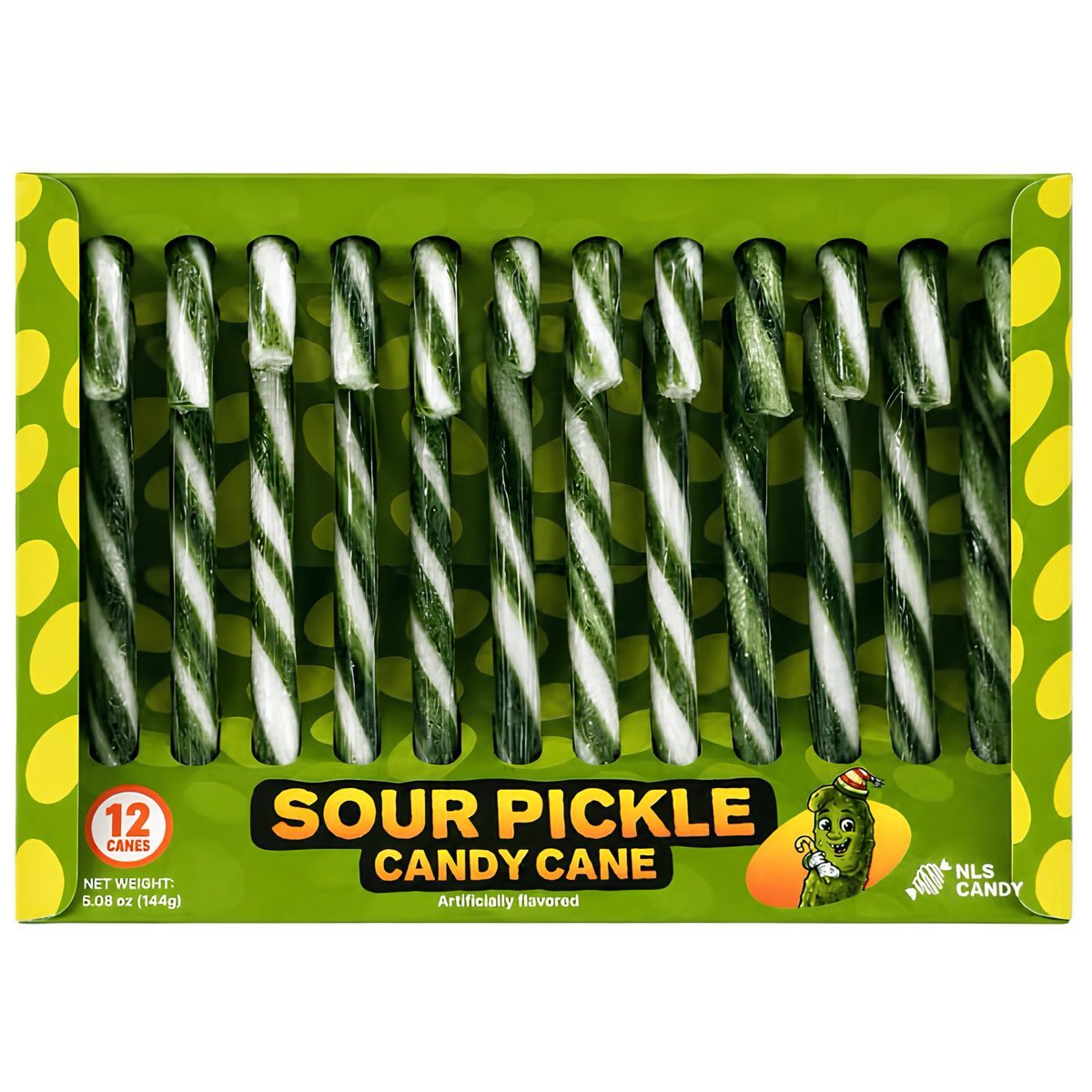 Sour Pickle Candy Cane 5.08oz 12ct