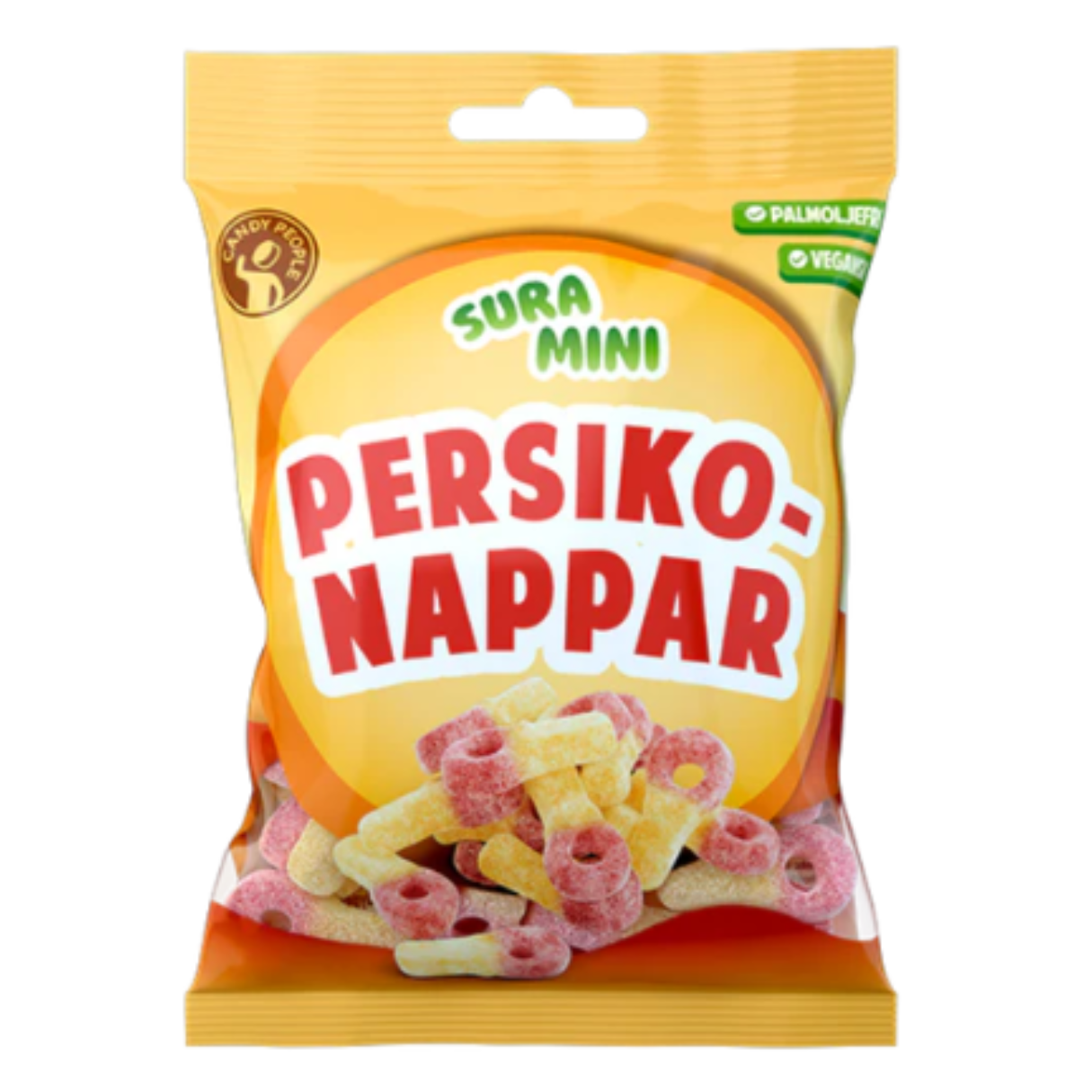 Sour Vegan Mini Peach Pacifiers Wholesale Box 70g 18ct