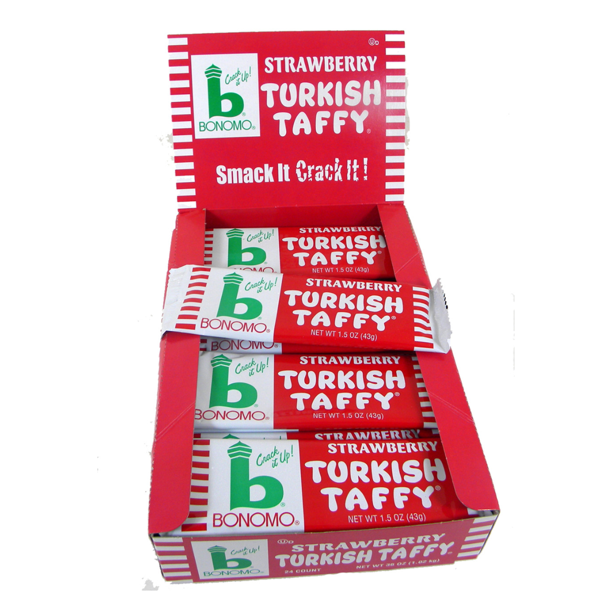 Turkish Taffy Strawberry 1.5oz 24ct I Got Your Candy