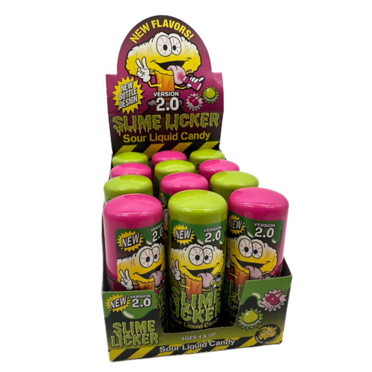 Toxic Waste Slime Licker 2.0 Black Cherry/Green Apple 2oz 12ct