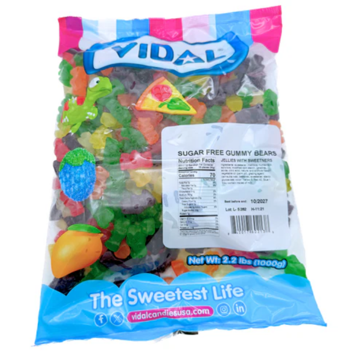 Vidal Sugar Free Gummy Bears Bulk 2.2lb