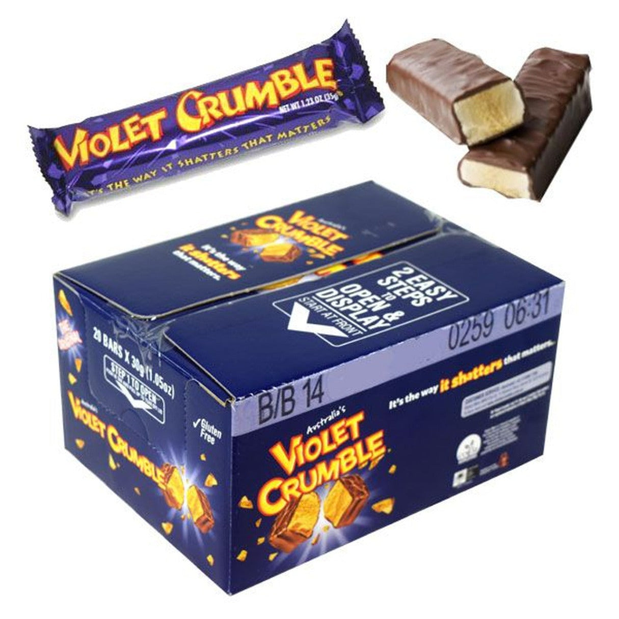 Violet Crumble Milk Choc 1.05oz 20ct I Got Your Candy
