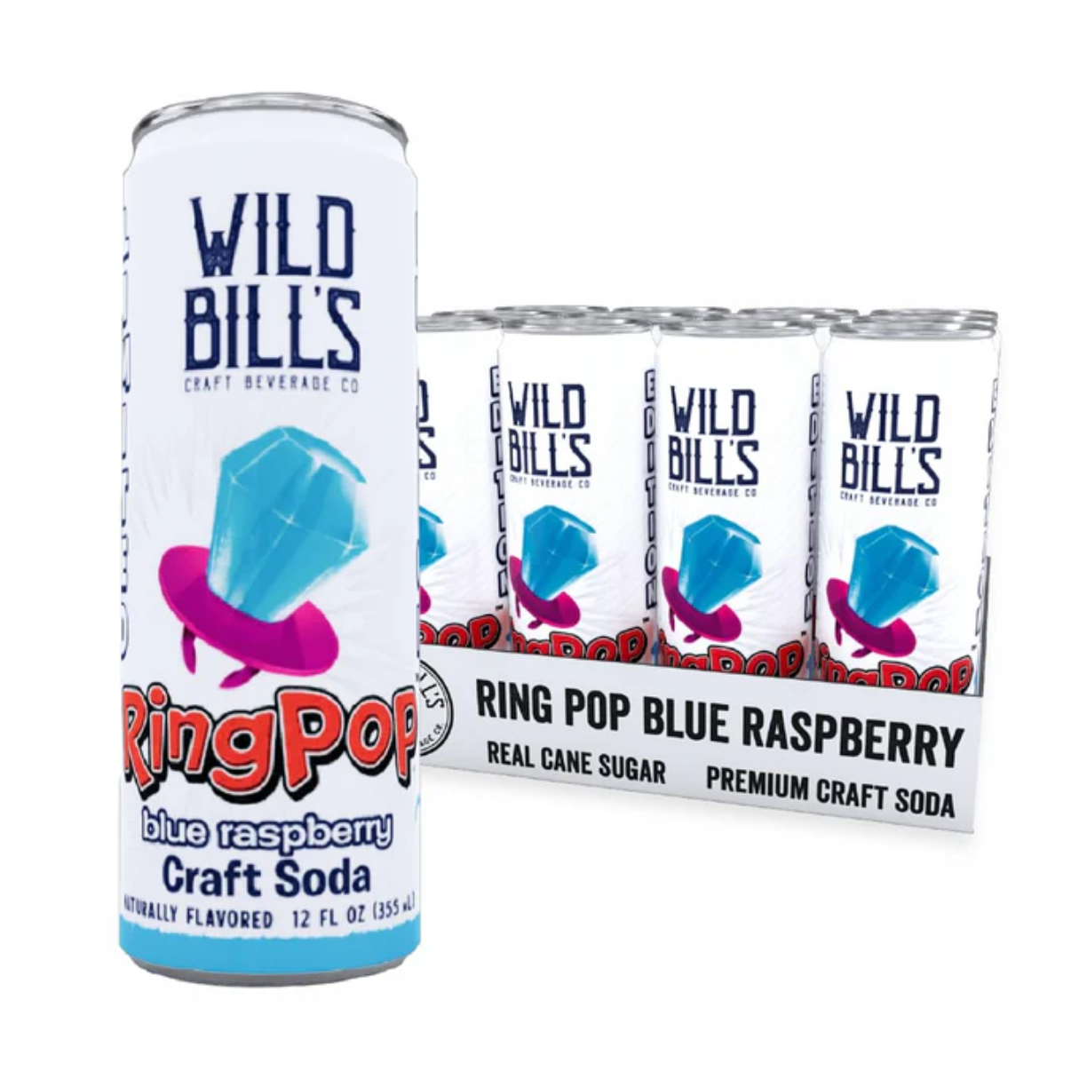 Wild Bill's Craft Beverage Co. Ring Pop Blue Raspberry Soda 12oz - 12ct