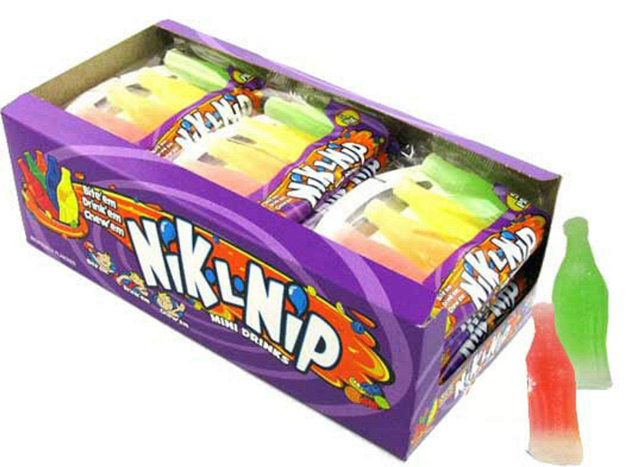 Nik-L-Nip Wax Bottles Filled w/ Candy Syrup 1.39oz 18ct