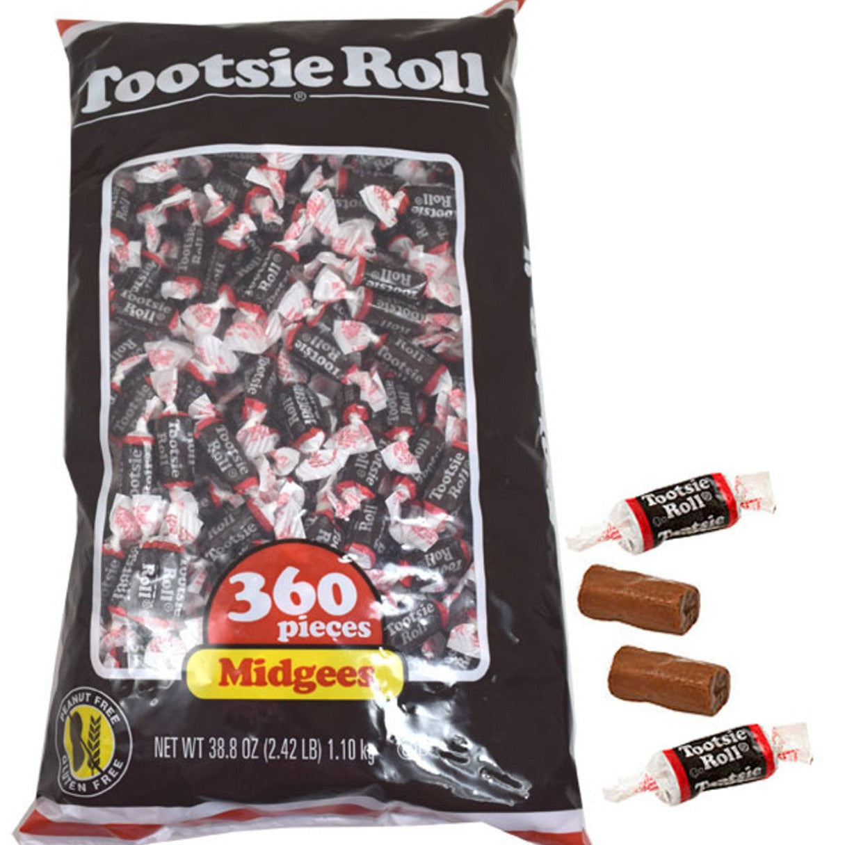 Chocolate Midgees Tootsie Rolls Bag - 38.8oz