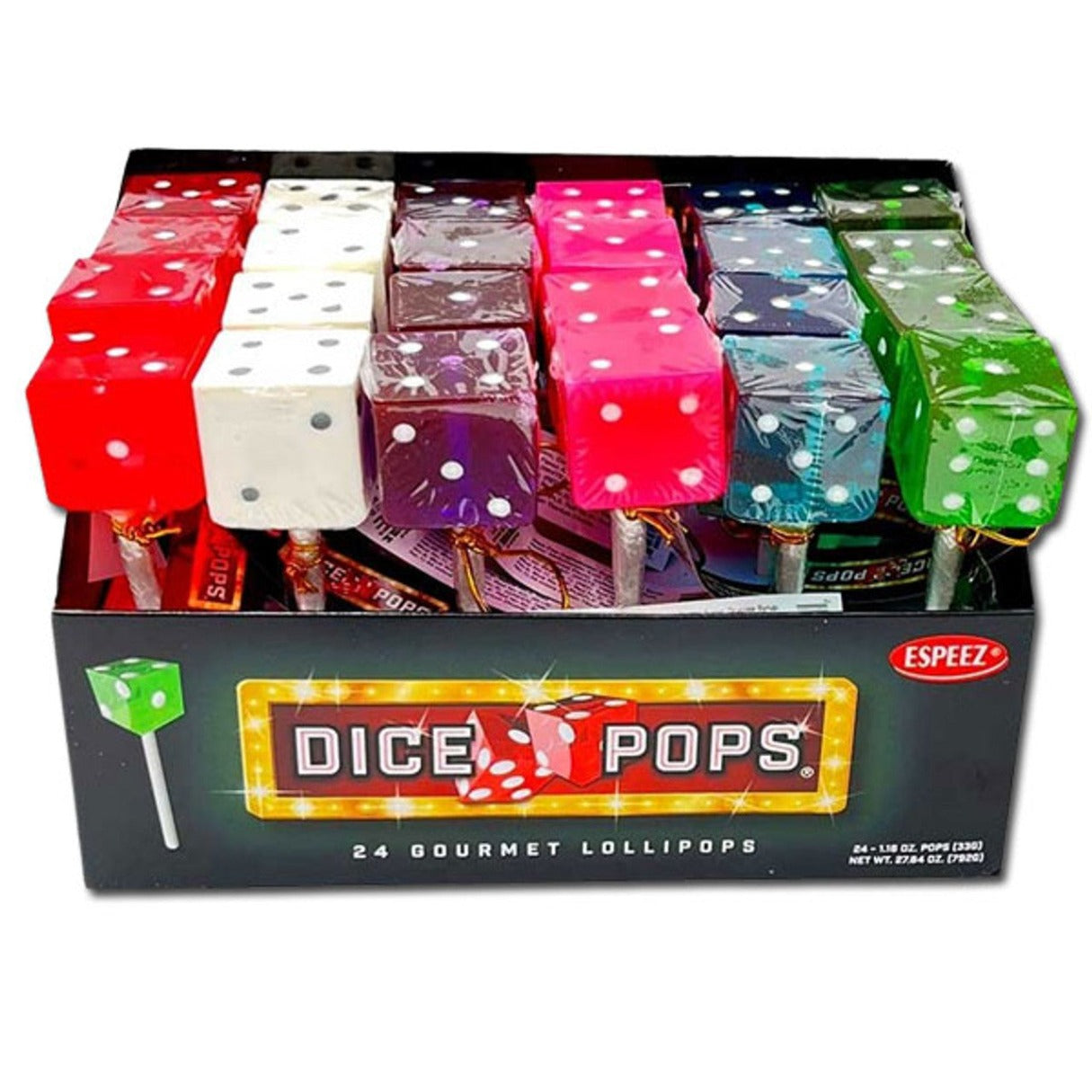 Espeez Dice Pops Assorted Colors-24ct