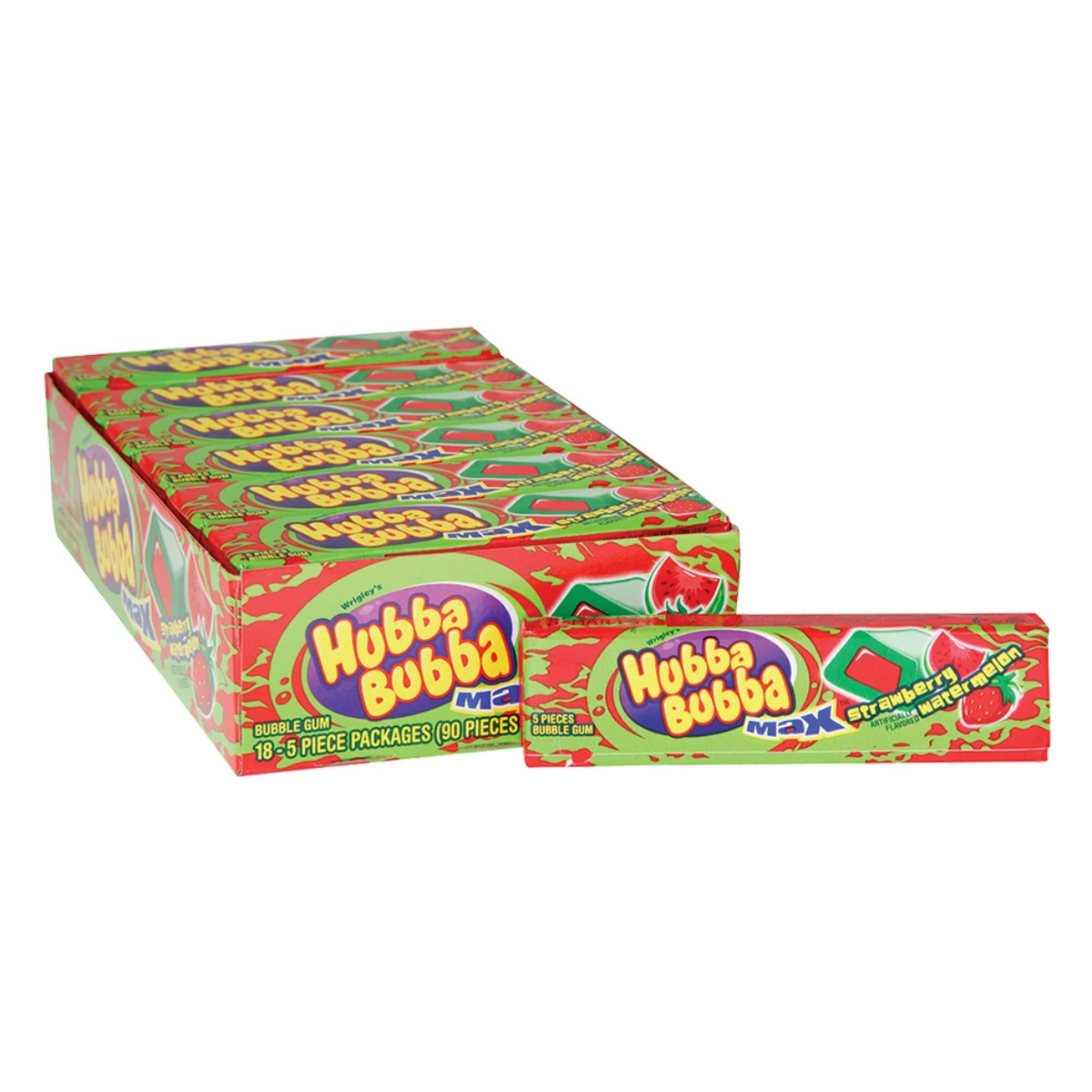 Hubba Bubba Max Strawberry Watermelon Gum 18ct