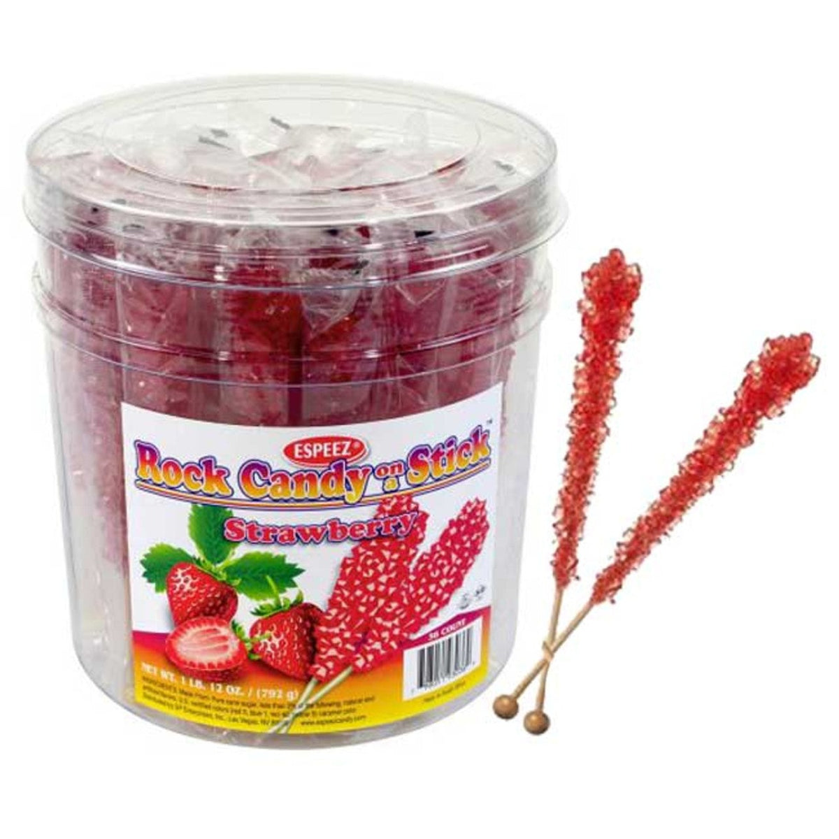 Espeez Rock Candy Sticks Yellow Banana Jar 0.8oz 36ct