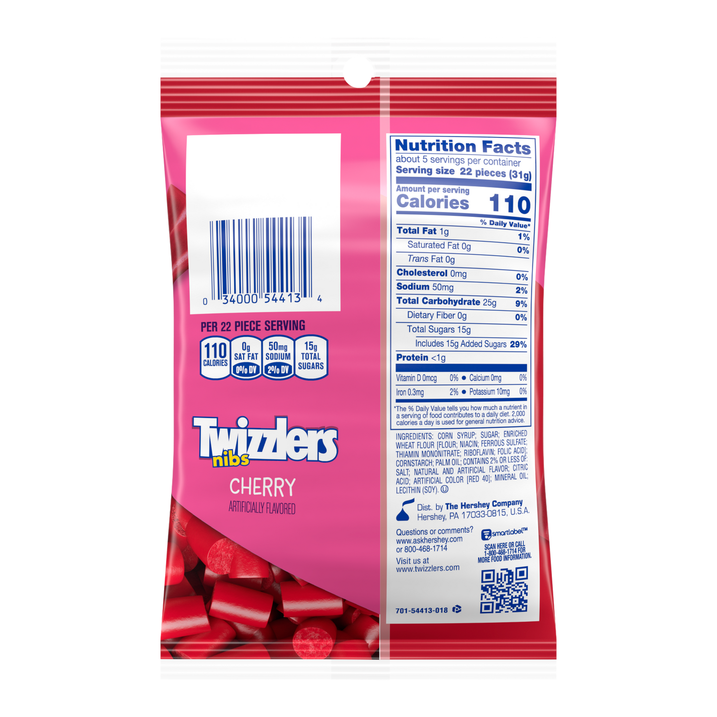 Twizzlers Cherry Nibs 6oz - 12ct