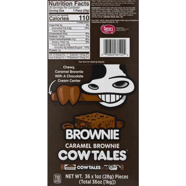 Goetzes Cow Tales Chocolate Brownie 1oz - 36ct