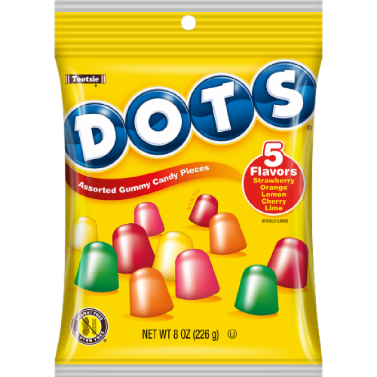 DOTS Assorted Gummy Candy Peg Bag  8oz - 8ct