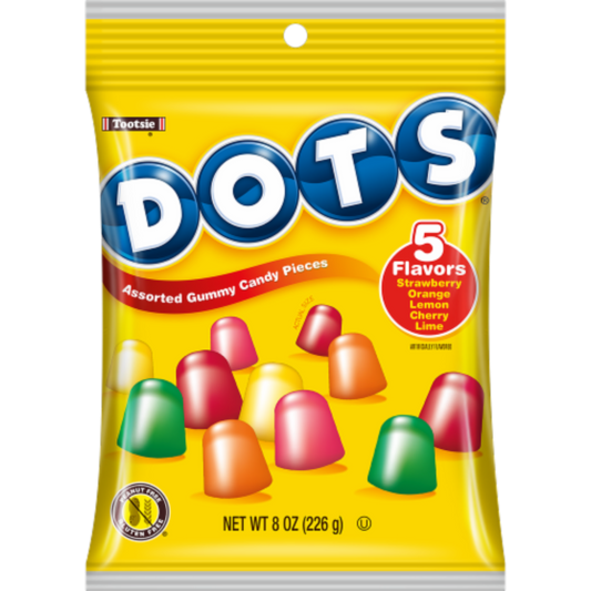 DOTS Assorted Gummy Candy Peg Bag  8oz - 8ct