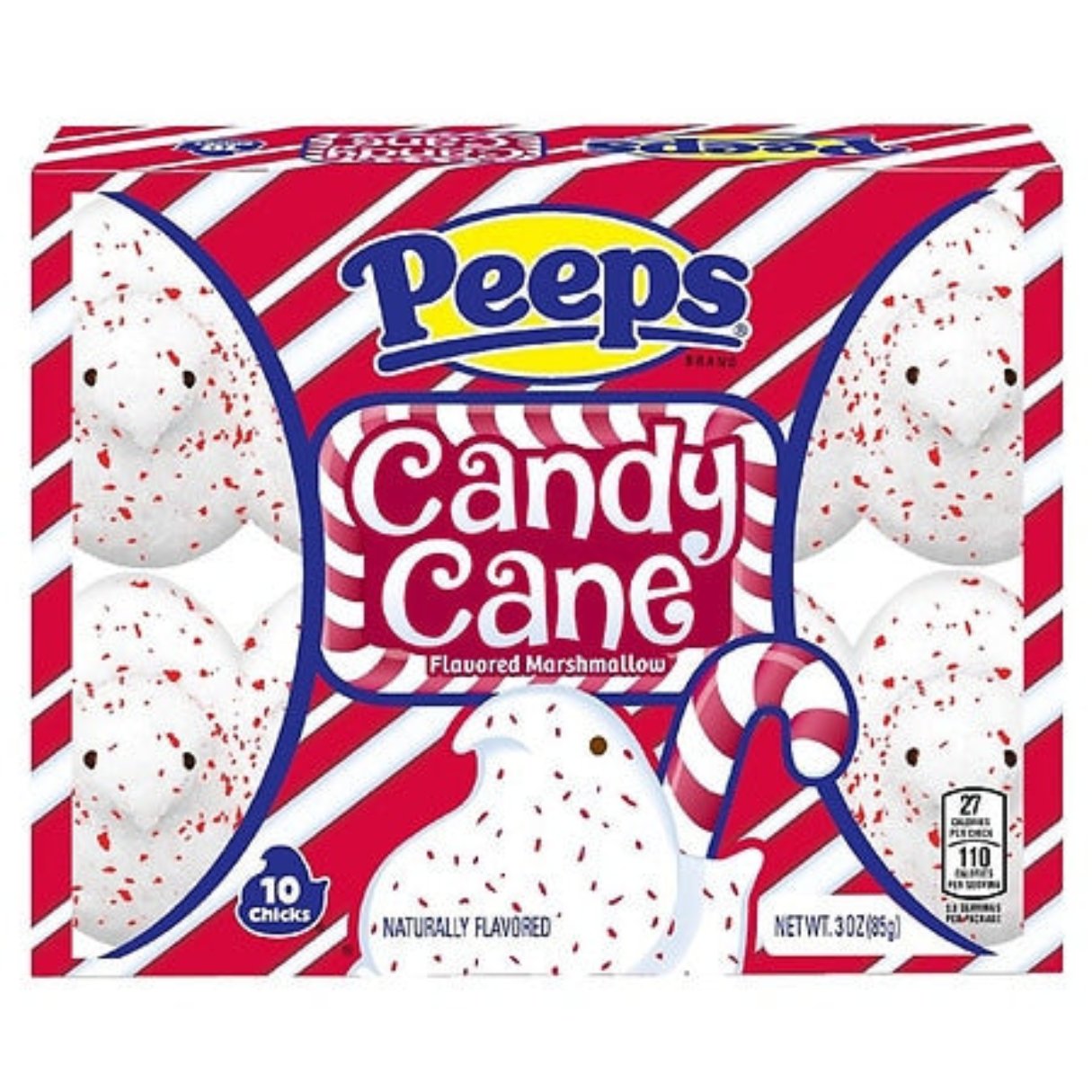 Peeps Candy Cane Flavored Chicks 3oz - 36ct