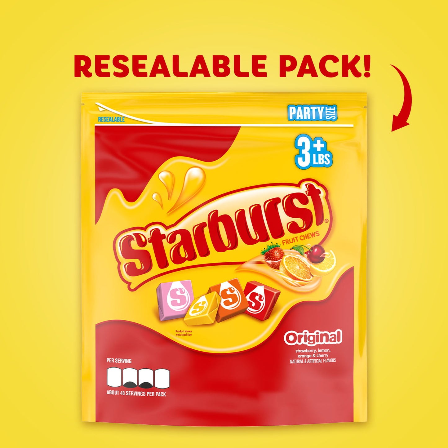 Starburst Original Party Size Chewy Candy 50oz - 6ct