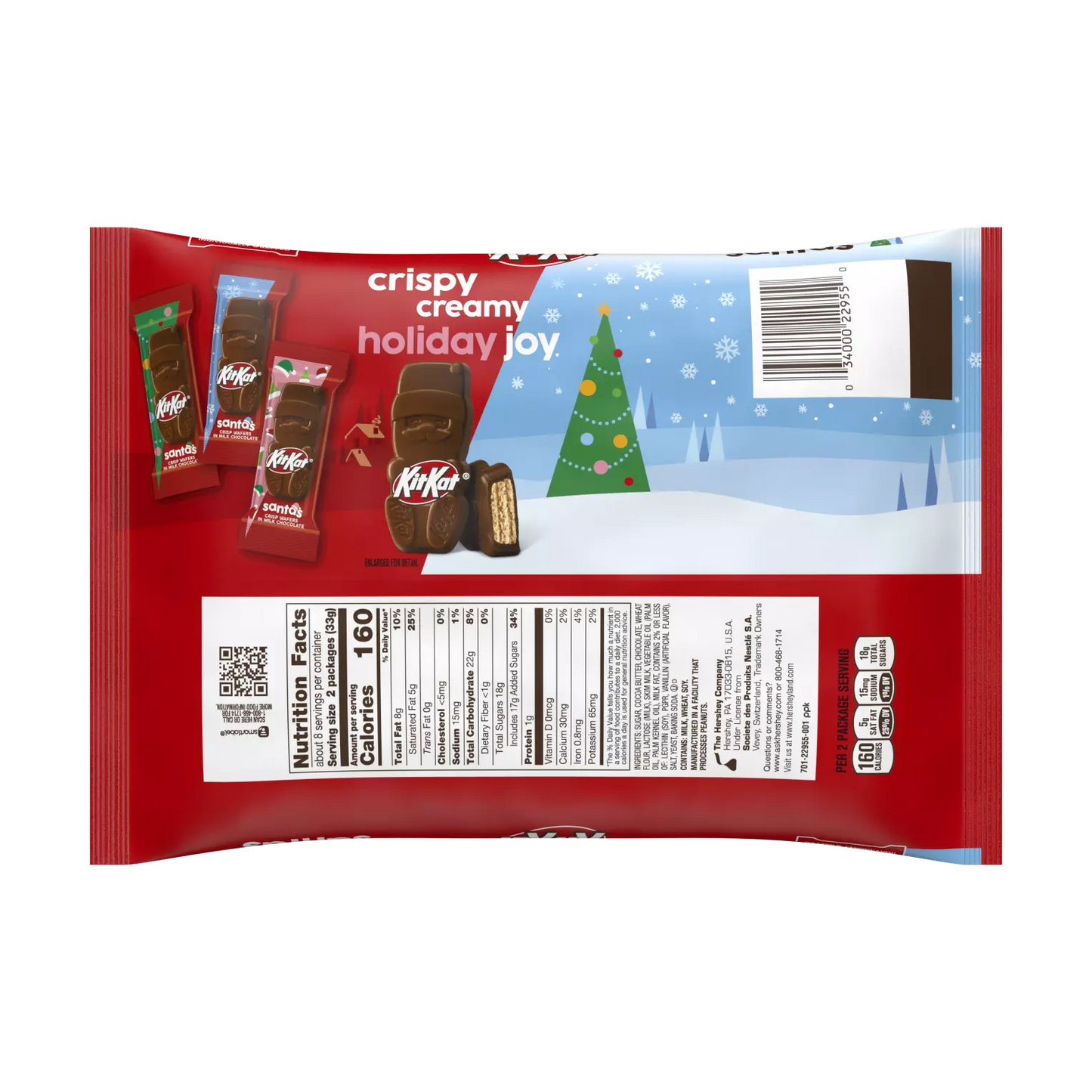 Kit Kat Milk Chocolate Snack Size Santas 8.85oz - 6ct
