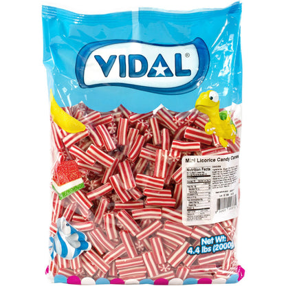 Vidal Licorice Mini Canes Bulk Bag 4.4lb - 1ct