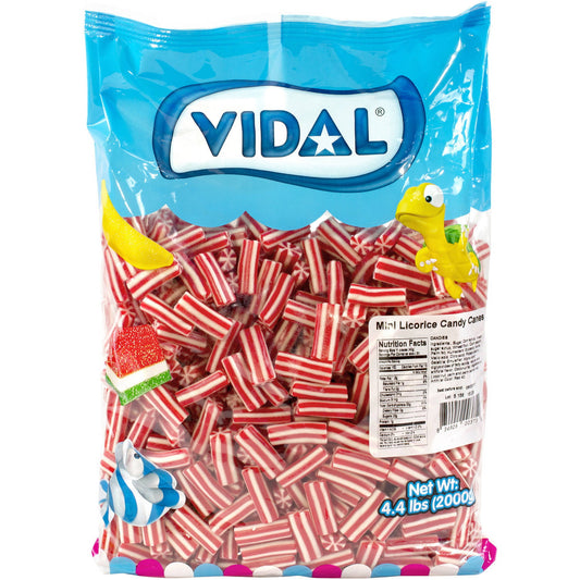 Vidal Licorice Mini Canes Bulk Bag 4.4lbs 1ct