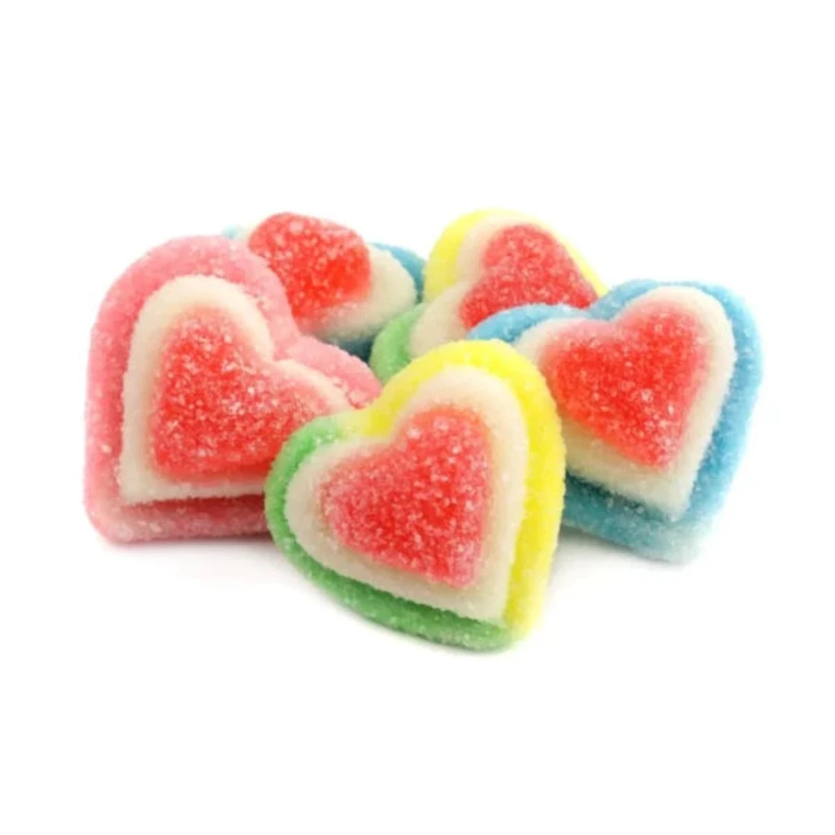Vidal Gummi Hearts Sugared Assorted Colors Bag 4.4lb - 1ct