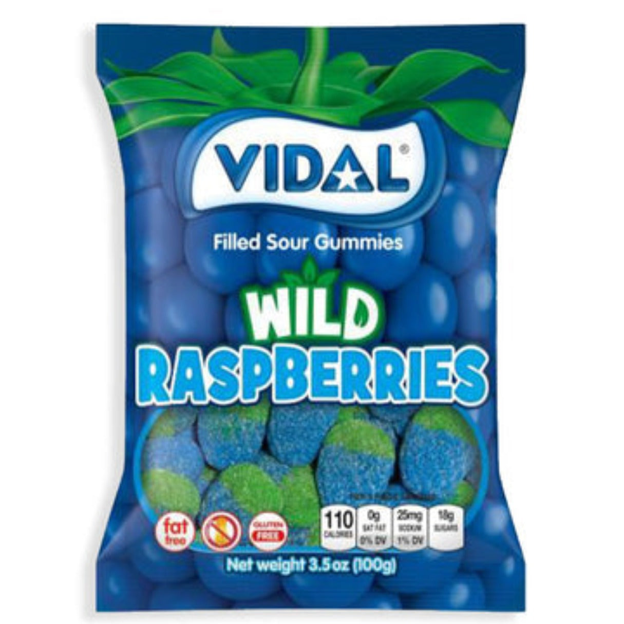 Vidal Gummi Sour Wild Raspberries 3.5oz - 14ct