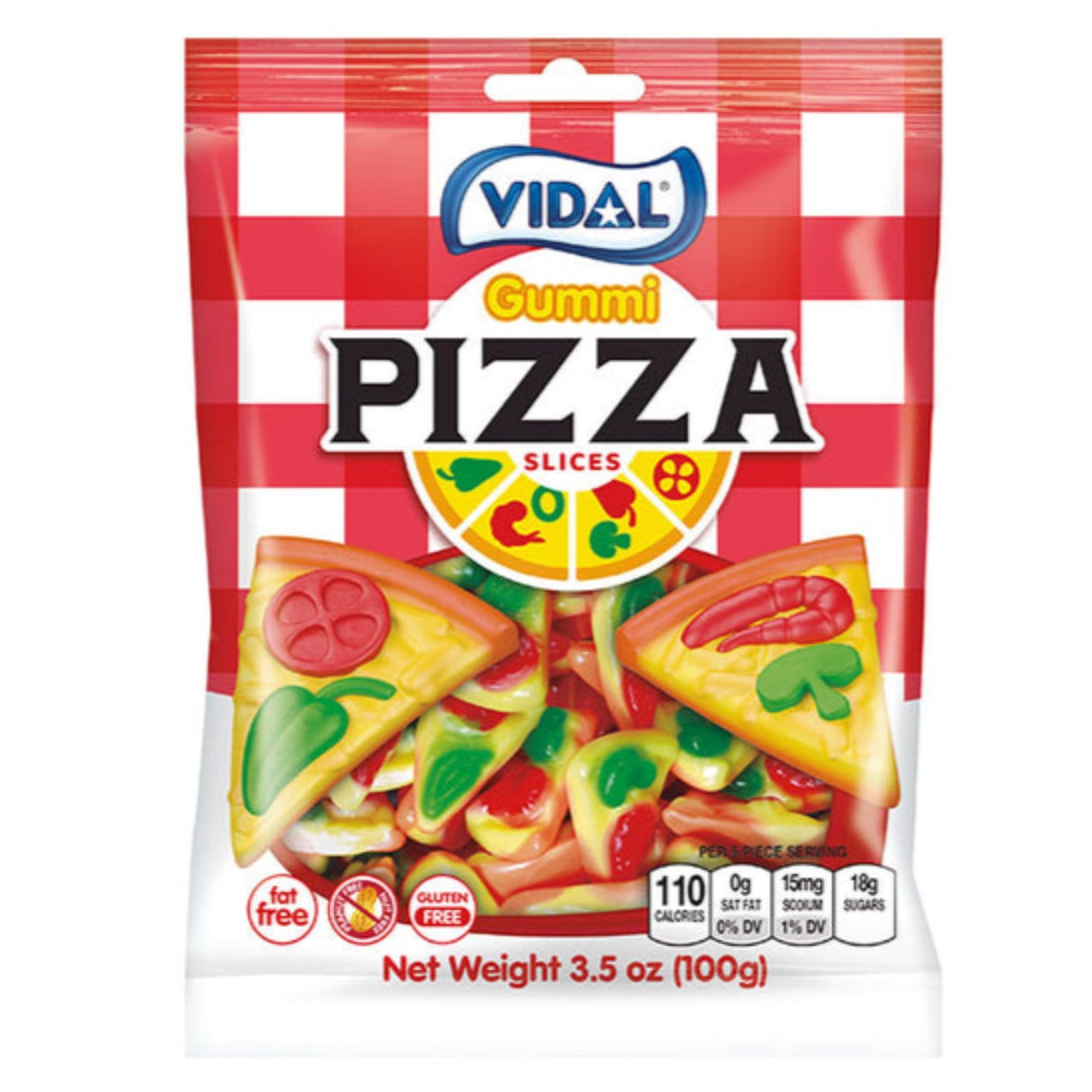 Vidal Gummi Pizza Slices Bag 3.5oz - 14ct