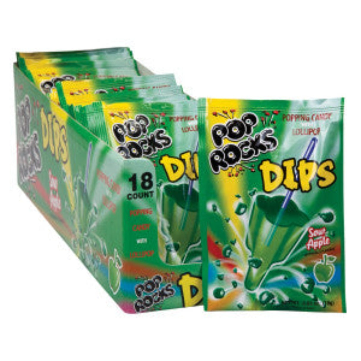 Pop Rocks Sour Apple Dips Popping Candy 0.63oz - 216ct